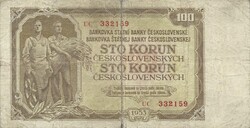 100 korun korona 1953 Csehszlovákia 2.