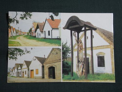 Képeslap,Hajós,Pincefalu,mozaik,Szent szobor,boros pincék látkép,részlet, 1998-