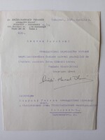ZA605.2 Erődi-Harrach Tihamér 1935  országgyűlési képviselő/kormányfőtanácsos aláírása levélen