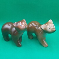 Retro  Kispest  Gránit kerámia medve figurák