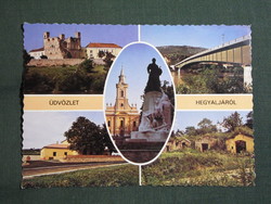 Képeslap,Hegyalja,Sárospatak,Tokaj,Sátoraljaújhely,Tarcal,Abaújszántó látkép,részlet, 1988-