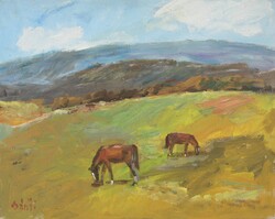 Bánfi -  "Dombos táj.." -  Mecsek (olaj,karton, 27×33 cm)