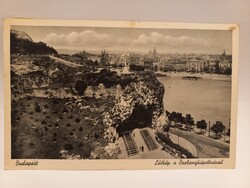 Régi képeslap Budapest, Látkép a Barlangkápolnával 1938