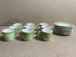 Gránit kőporcelán kávéscsészék tányérral, 9 db.3485