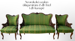 Barokk rokokó antik szalon ülőgarnitúra 1+1+2