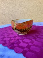 MIHÁLY BÉLA retro kerámia ikebana virágtartó.