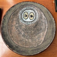 Simó ágoston: owl wall decoration bowl