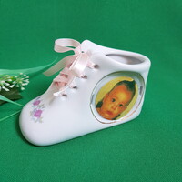 ÚJ Babacipő alakú kerámia váza mini képtartóval