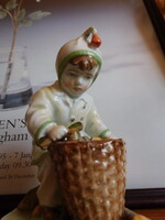 Zsolnay Sinkó András - rőzsegyűjtó fiú figura - 16 cm