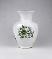 1V046 Virág mintás Hollóházi porcelán váza 17.5 cm