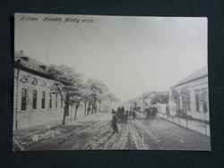 Képeslap,Hatvan,reprodukció,Horváth Mihály utca látkép,részlet, 1985-