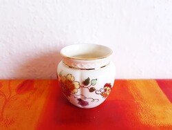Zsolnay pillangó mintás porcelán kis váza, mini kaspó