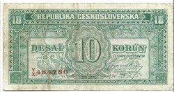 10 korun korona 1945 Csehszlovákia 2.
