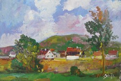 Bánfi -  "Szentendrei táj.." (olaj,karton, 23×33 cm)