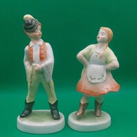 Káldor Aurél BŰV kerámia Magyar pár Jancsi és juliska figurák az 1950-es évekből
