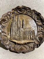 Kölni fa fali disztányér, 20 cm-es nagyságú. 3478