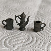 Retro miniatűr ón dísztárgy  kancsó, korsó eladó!