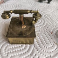 Retro miniatűr réz dísztárgy, telefon eladó!