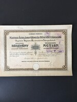 Magyar Általános Gépgyár Rt. Részvény 5000 Korona 1922.