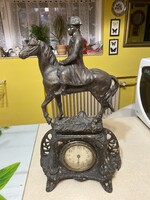 Bronz Napoleon lovas óra, ló kb 40 cm