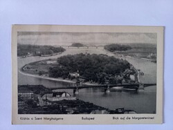 Régi képeslap kilátás a Szent Margitszigetre Budapest 1938