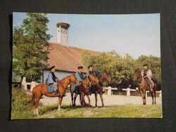 Képeslap,Hortobágy,csárda,étterem,csikósok látkép,részlet, 1975-