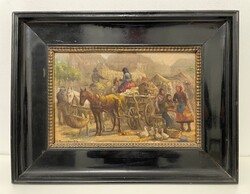 Garantáltan eredeti! Egerváry Potemkin Ágost (1858-1930) olaj, karton festmény szép állapotban!