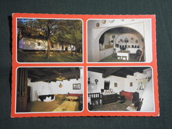 Képeslap,Hortobágy,mozaik,Meggyes csárda múzeum,népművészet látkép,részlet, 1985-