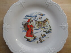 Tirschenreuth BARONESSE ünnepi mikulásos porcelán tányér 26 cm