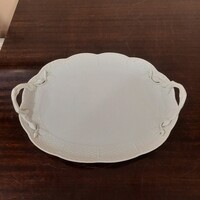 Fehér Herendi porcelán füles süteményes kínáló tál