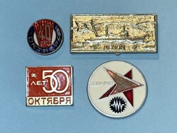 Szovjet jelvény 4 db együtt - CCCP orosz Auróra Lenin októberi forradalom kitűző