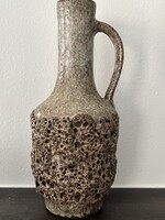 Retro német fat lava kerámia váza, Strehla márka, 30 cm