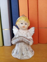 Hand-painted ceramic bell-angel