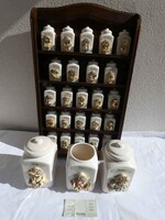 Goldina Art Collection kerámia fűszertartó készlet fa tartóval
