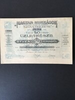 Magyar Munkások Beszerző, Takarék és Lakásépítő Szövetkezete Üzletrésze 1918.