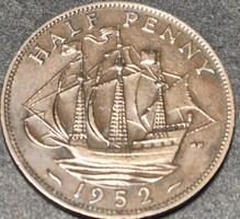 United Kingdom half, ½ penny, 1952.
