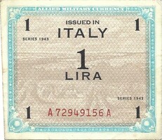 1 lira 1943 "F" Olaszország katonai militari