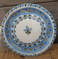 Dél-alföldi 1940-körüli cserép falitányér 25cm