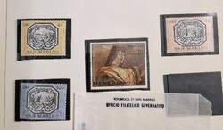 San Marino 4 db postatiszta bélyeg, 3 db 1972-es, 1 db 1969-es kiadás. Első tulajdonostól. Hibátlan,