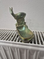 Zsolnay antik eozin őzike tál