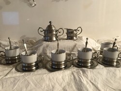 KÁVÉS KÉSZLET - 19 db -SVÁJCI - ALKUKÉPES - J.P. DELLA BIANKA SWITZERLAND - RÉGI - HIBÁTLAN