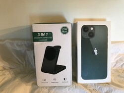 TELEFON - MOBIL - IPHONE 13 MINI 128 GB + ÚJ VEZETÉK NÉLKÜLI SPANYOL TÖLTŐ