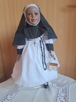 40 cm Nèger Apàca  porcelànbaba, tartóval