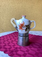 Két személyes Seherezádé kávéfőző hollóházi porcelán kiöntővel.