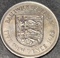 Jersey, 5 Új penny, 1968.