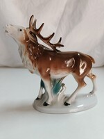 Grafenthal GDR német porcelán szarvas figura -  20x17 cm, nem hibátlan