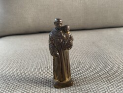 Páduai Szent Antal kis fém szobor  7 cm.