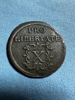 II. Rákóczi Ferenc "X" poltúra 1705 Körmöczbánya, szép állapotban
