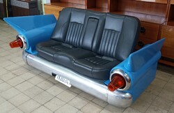 Retro design autós kanapé bőr ülőfelülettel