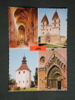 Képeslap,Ják,mozaik,Bencés apátsági templom látkép,részlet, 1982-